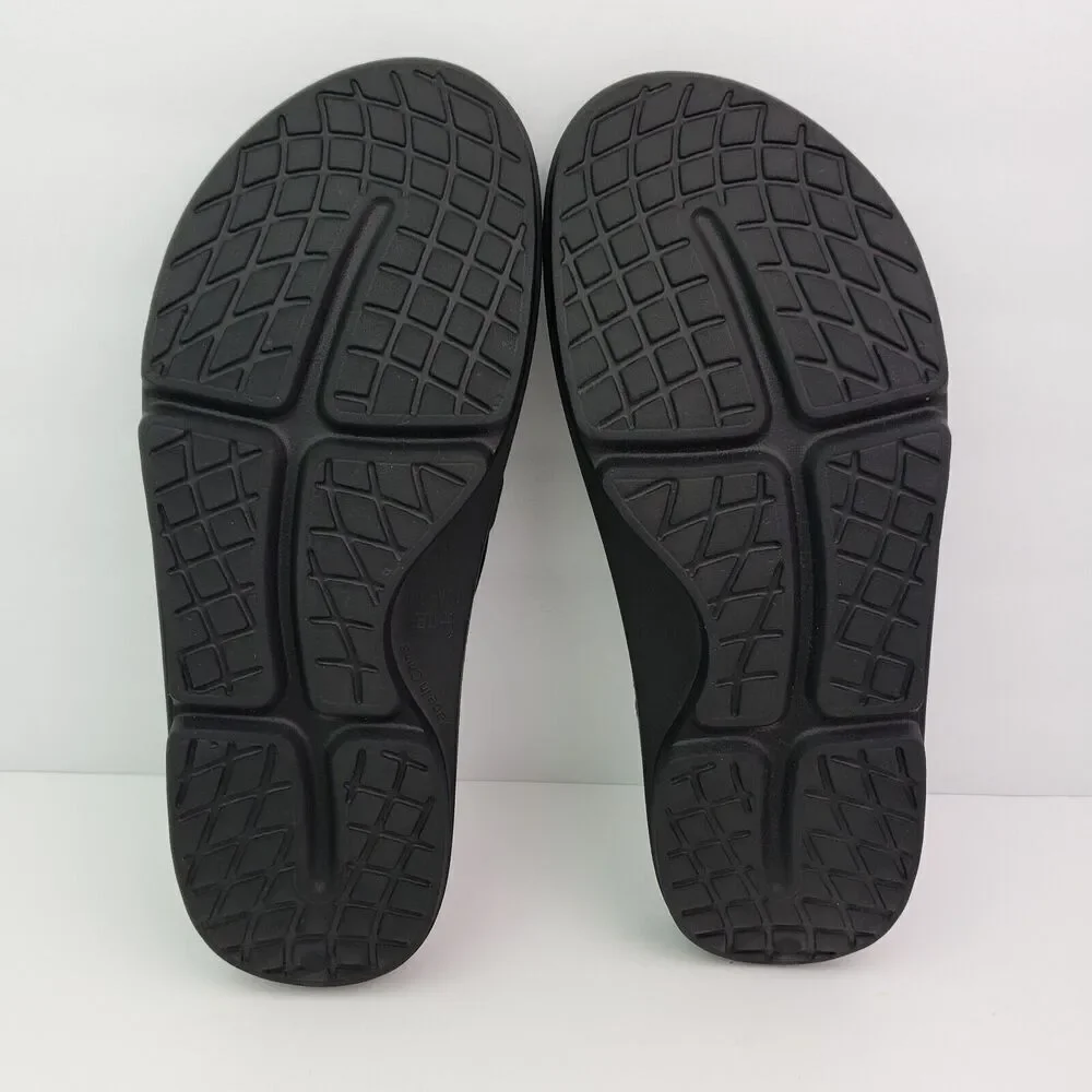Aerosoles Mens Sz 8 Womens Sz 10 Black Slip On Recovery Thong Flip Flop Sandals